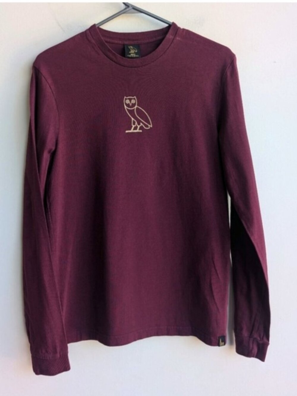 OVO Burgundy Long Sleeve Tee Shirt
